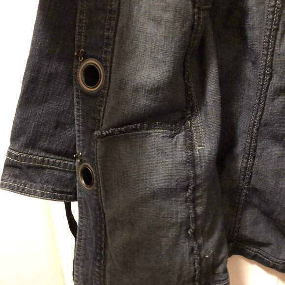 A.M.I. Women's 3X Dark Wash Denim Jacket Grommets 3/4 Sleeve - Picture 10 of 11